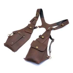 Cartera con correa de cuero para axilas doble bolsa para el hombro antirrobo funda oculta - Imagen 1 de 16