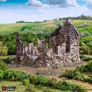 Campo da gioco - Barlyway Cottage in rovina - Warhammer Bolt Action DnD - Foto 1 di 6