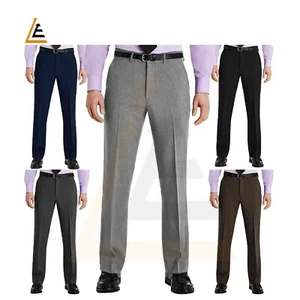 Pantalones de vestir informales de negocios de pierna recta para hombre (sin cinturón) - Imagen 1 de 9