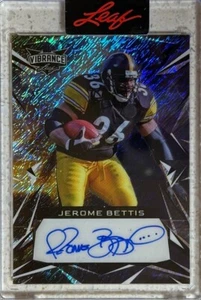 2023 LEAF VIBRANCE JEROME BETTIS AUTO BLACK SHIMMER 1/4 + UNSIGNED PROOF 1/1 HOF - Picture 1 of 2