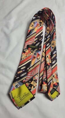 Emilio Pucci Firenze Vintage Artistic Abstract Men's Tie Multicolor Silk Italy  - Image 1 of 4