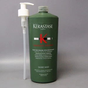 With Pump Kerastase Genesis Homme Bain De Masse Epaississant 34oz/1000ml FOR MEN - Picture 1 of 8