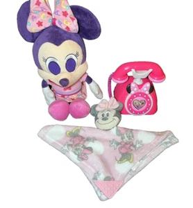 Disney Minnie Mouse Spielzeug Set Minnie Plüsch Spieltelefon und Lovey Kleinkind Baby - Bild 1 von 19