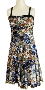 Abito estivo Firetrap blu verde grazioso floreale taglia S 100% cotone grazioso - Foto 1 di 14