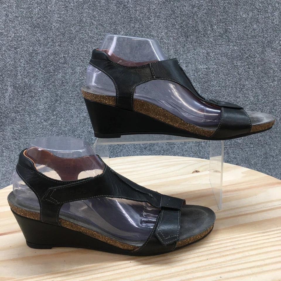 Sandalias Taos para mujer 42 Sheila 2 Gladiador negras informales gancho y bucle tacones de cuña Foto 1 de 4
