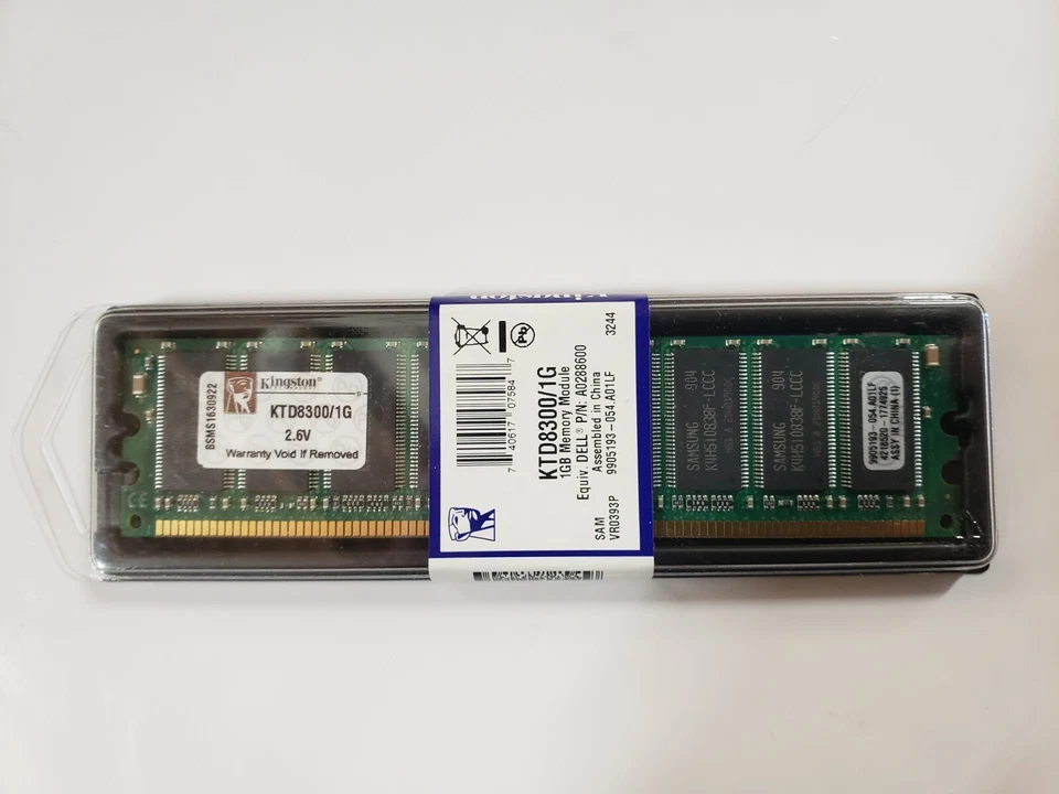 Kingston KTD8300/1G (DELL P/N A0288600) 1G DIMM (PC 3200) 184-Pin DDR SDRAM - Image 1 of 4