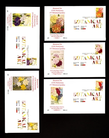 FDC: Scott #5051e Botanical Art Forever IMPERFORATE Set of (10) FDC's Cover