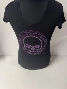 harley davidson t shirt V Neck Small Women’s New Tags Mint US Import Gatlinburg - Picture 1 of 5
