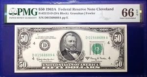 1963A $50 Federal Reserve Note Fr-2113-D Cleveland PMG66 Gem EPQ - Picture 1 of 2