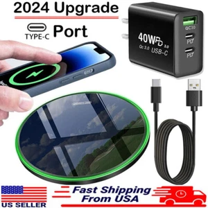 40W Fast Wireless Charger Mat Charging Pad For Samsung Galaxy Z Fold6 Flip5 4 3 - Picture 1 of 23