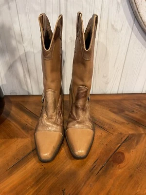 Botas Dingo Marrón Cuero Occidental Media Pantorrilla Festival Vaquera Talla 9.5 Foto 1 de 4