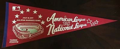 1977 Baseball All Star Game Pennant At Yankee Stadium Ex Condition - Image 1 of 3
