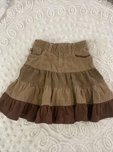 Toddler Girls Boho Corduroy Ruffled Skirt Size 5  Layered Twirl - Picture 1 of 10