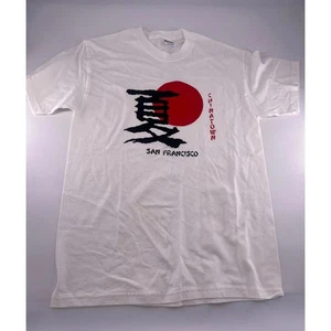 Vintage Hanes Heavyweight Chinatown San Francisco Tshirt Mens Medium White Black - Picture 1 of 7