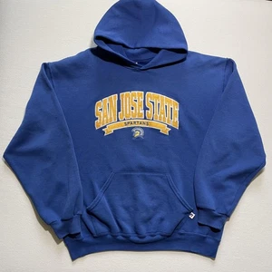Vintage San Jose State Spartans Hoodie Mens Large Blue NCAA College Russell 90s - Picture 1 of 11