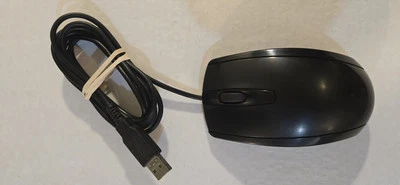 HP 3-Button Black Wired Optical Mouse USB Mod6UO Desktop Laptop Accessory - Image 1 of 4