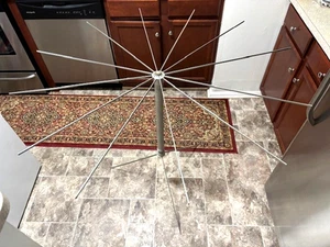 Antique Vintage Metal Folding Clothes Drying Rack Umbrella Clothes 12 Bars - Picture 1 of 8