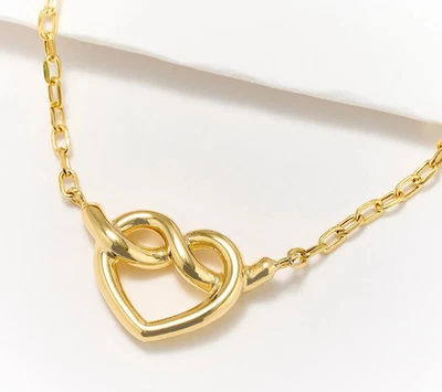 Collar EternaGold Corazón Nudo Amor 18", Oro 14K QVC $1100 5grs Foto 1 de 3