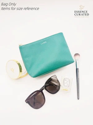 Bolsa cosmética LA MER ombre metálica azul/verde Saffiano com zíper NOVA - Imagem 1 de 4