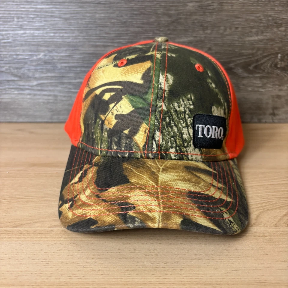 Chapéu TORO alça traseira laranja marrom camuflagem bordada - Imagem 1 de 4