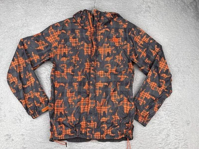 The North Face Jacket Mens Small Gray Orange Camo Hooded Rain Windbreaker Shell - Image 1 of 4
