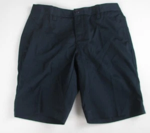 LANDS END Navy School Uniform Plain Front Chino Shorts Girls 12 NEW - Picture 1 of 7