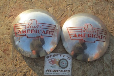 1941, 1942 WILLYS AMERICAR POVERTY HUBCAPS, PAIR OF 2 - Image 1 of 4