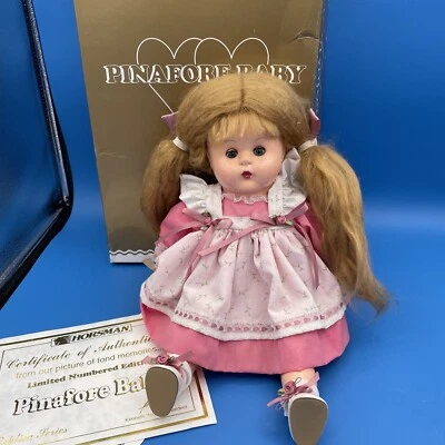Horsman Pinafore Baby кукла голубые глаза открыть закрыть розовый платье блондинка Mohair w коробка - Изображение 1 из 4