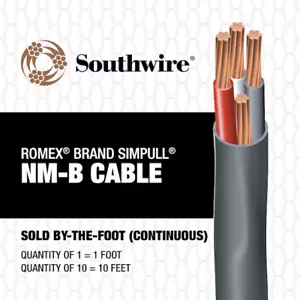 Southwire 4 / 3 / Romex SIMpull Stranded Indoor CU NM-B W/G 13-ft - Picture 1 of 1