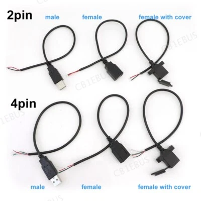 Connector core Extension wire Cable repair 2/4Pin 5v USB A type male female CB1 - Image 1 of 4