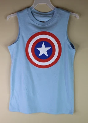 Camiseta Marvel Captain America Boy's Muscle tamanho pequeno (6-7), nova sem etiquetas - Imagem 1 de 3