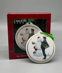 Ornament Snow Sculpting Carlton Cards Norman Rockwell Heirloom Christmas Collect - Picture 1 of 4