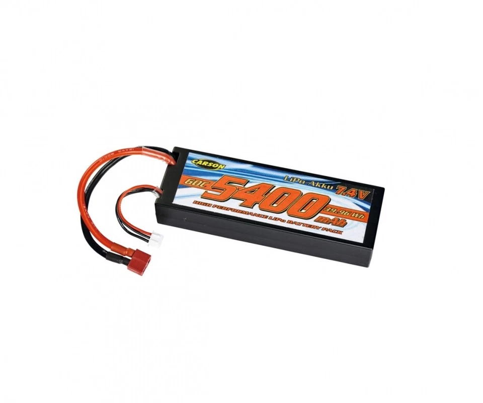 Carson 7,4V 5400mAh LiPo Akku für 1:10 & 1:8 RC-Cars T-Plug - Bild 1 von 1