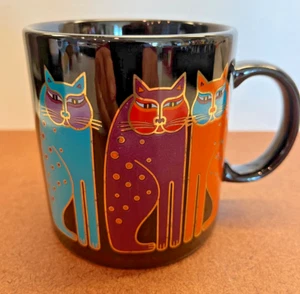 LAUREL BURCH Siamese Cats Coffee Mug Black Coffee Cup cottage core 1990's Y2K - Picture 1 of 4