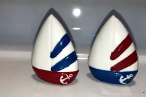 NEW Cracker Barrel Mini Sailboats Salt And Pepper Shakers 2"D x 3"H - Picture 1 of 4