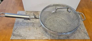 Stainless Steel Jumbo Mesh BBQ Grill Chef's Pan 24.5" X 13.5" Kitchen Camping - Picture 1 of 4