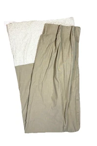 2 Custom Made Drapes Pinch Pleat Curtains Panels Thibaut Laos Beige Fabric Tan - Picture 1 of 6