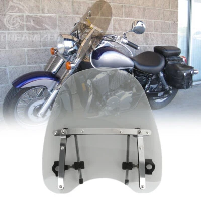 For Honda Shadow Spirit 750 1100 18"x16" Handlebar Smoke Windshield Windscreen - Image 1 of 4