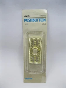 Angelo Door Bell Pushbutton Gold Fortress Lighted 76120 Surface Mount No Screws - Picture 1 of 6