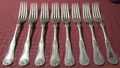 8 tenedores de cena etruscos antiguos plateados Rogers 1891 sin monogramas bu Foto 1 de 4