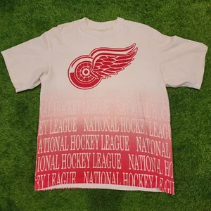 Vintage 90er Jahre Kreidelinie NHL Detroit Red Wings T-Shirt Einzelstich XL aop - Bild 1 von 4