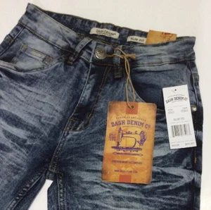 MEN'S SKINNY JEANS BY DASH DENIM, SLIM FIT , AD-525 ICE BLUE NEW!!!! - Picture 1 of 9