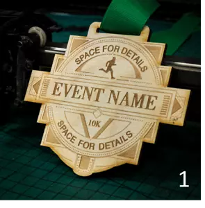 Medaille Sport Sport individuelles Logo Holz Laufen Radfahren Teilnahme Finisher - Bild 1 von 12
