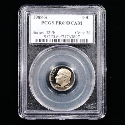 1988-S Proof Roosevelt Dime 10c - PCGS GRADED PR69DCAM - Image 1 of 4