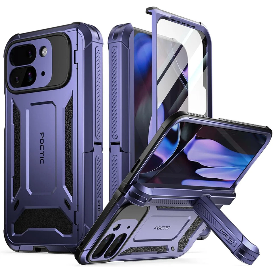 For Google Pixel 9 Pro Fold 5G Case Poetic with Kickstand Shockproof Cover Blue - Image 1 of 4