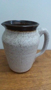 Vintage Speckled Pottery Pitcher, Heavy - Picture 1 of 5