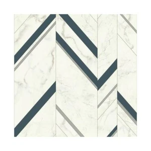 Chevron with Navy, Gold, Silver and Marble on Paste the Wall Wallpaper MM1804 - Picture 1 of 2
