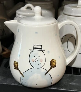 Snowman Teapot Stamped M Magenta "Let It Snow" Rare Rae Dunn OG Vintage - Picture 1 of 1