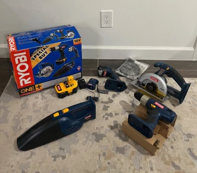 (4) Ryobi Tools + Battery + Charger - 18V - Image 1 of 4