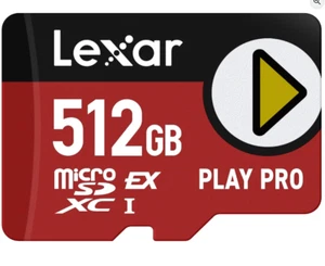 Lexar 512 GB PLAY PRO scheda microSDXC Express (LMSXPS0512G) - SWITCH 2 | In mano - Foto 1 di 3